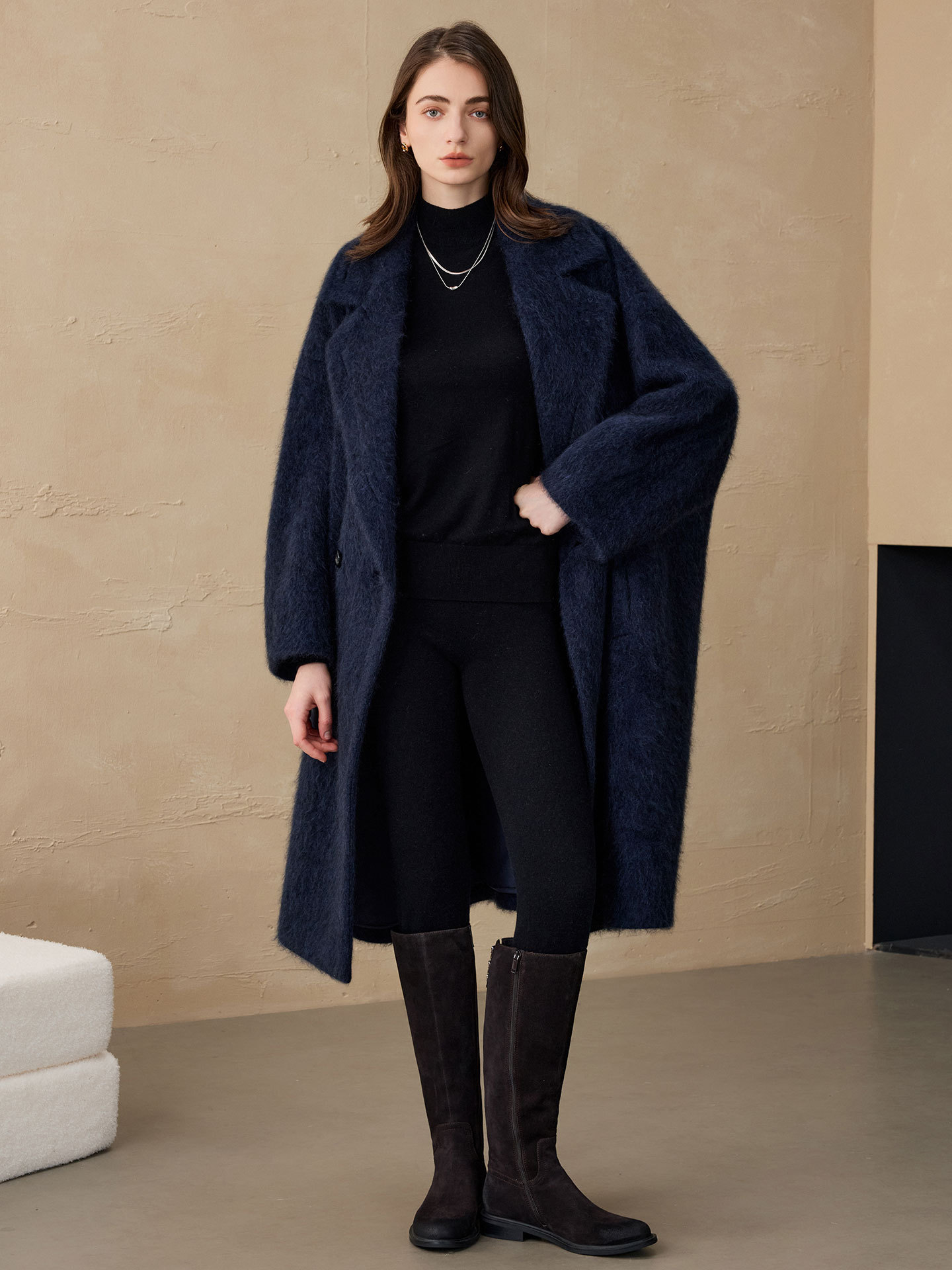 Women'S Fashion Long Coat - เสื้อเบลเซอร์ผู้หญิง Allingentle ผ้าขนสัตว์ แฟชั่น แจ็คเก็ตยาว เสื้อโค้ทตัวใหญ่
