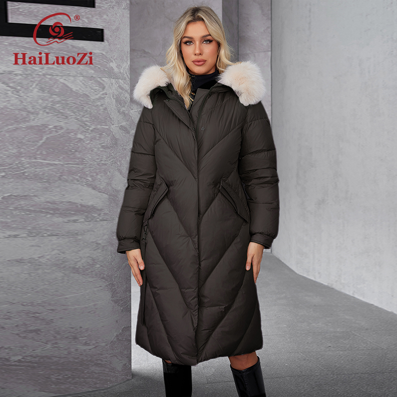 Women'S Fashion Long Coat - Hailuozi เสื้อโค้ทยาวพาร์กาสำหรับผู้หญิง, เสื้อแจ็คเก็ตตัวยาวไซส์ใหญ่พิเศษ2024 1316แฟชั่นมีกระเป๋าผ่าข้าง
