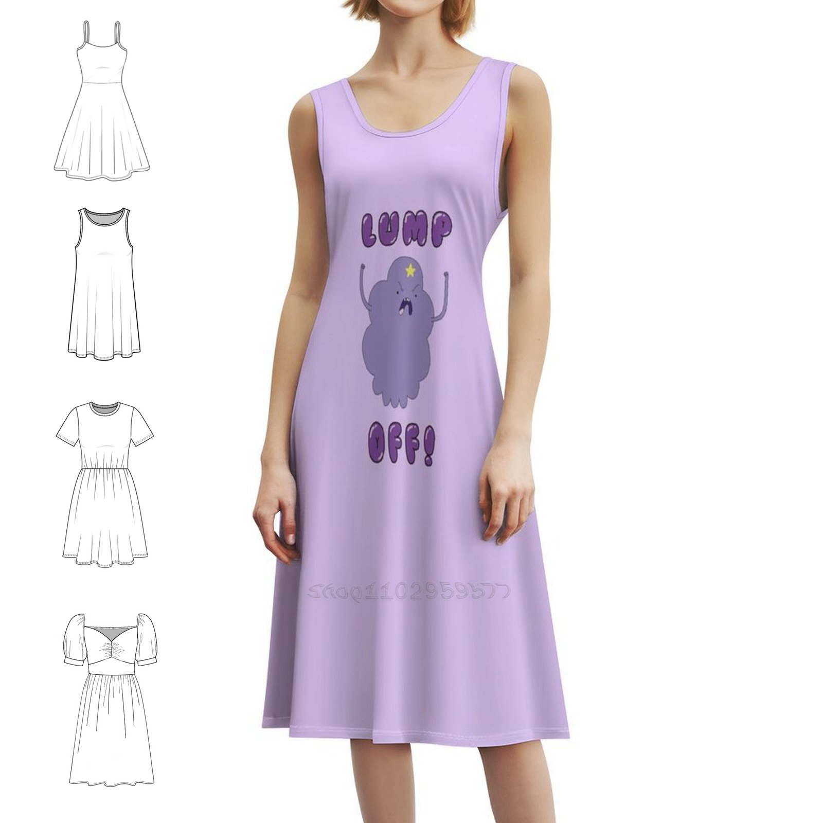 Smocked Dress Women - ลัมป์ออฟ! ชุดเดรสลายดอกไม้สำหรับผู้หญิง ฤดูใบไม้ผลิ ฤดูร้อน ชุดลำลองสำหรับงานปาร์ตี้ Lsp