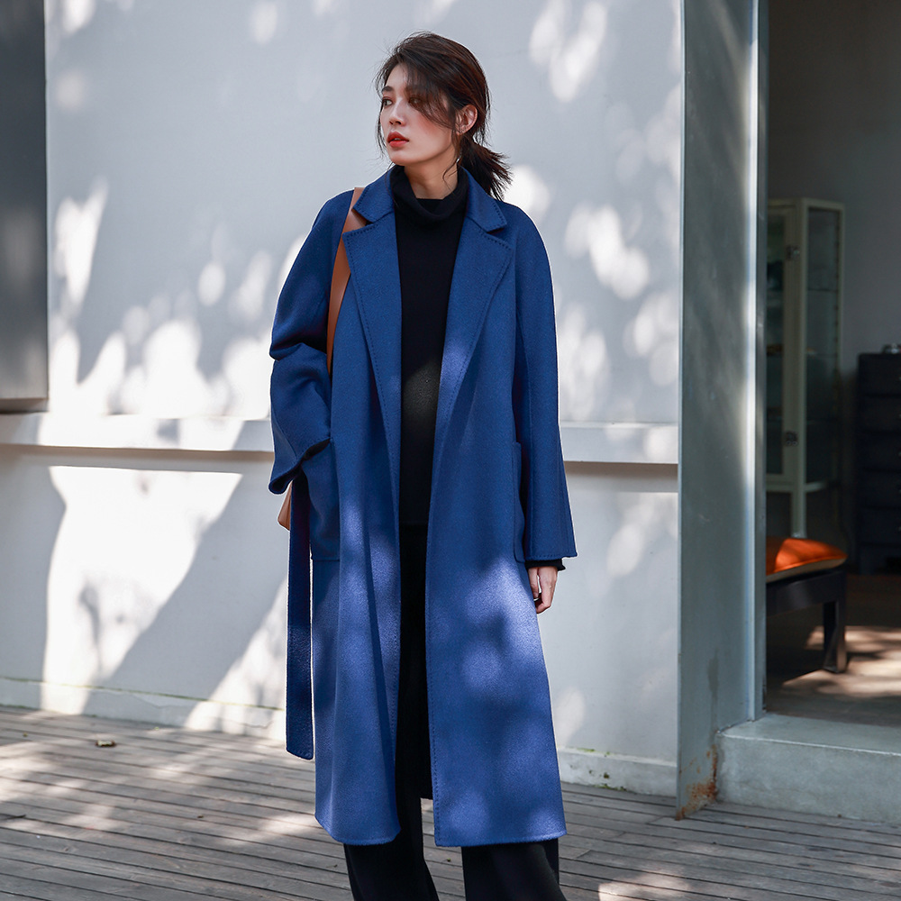 Women'S Fashion Long Coat - เสื้อโค้ทยาวผู้หญิง Allingentle ปกเรียบ แจ็คเก็ตแฟชั่น กระเป๋าปะติด สำหรับใส่ลำลองหรือทำงาน
