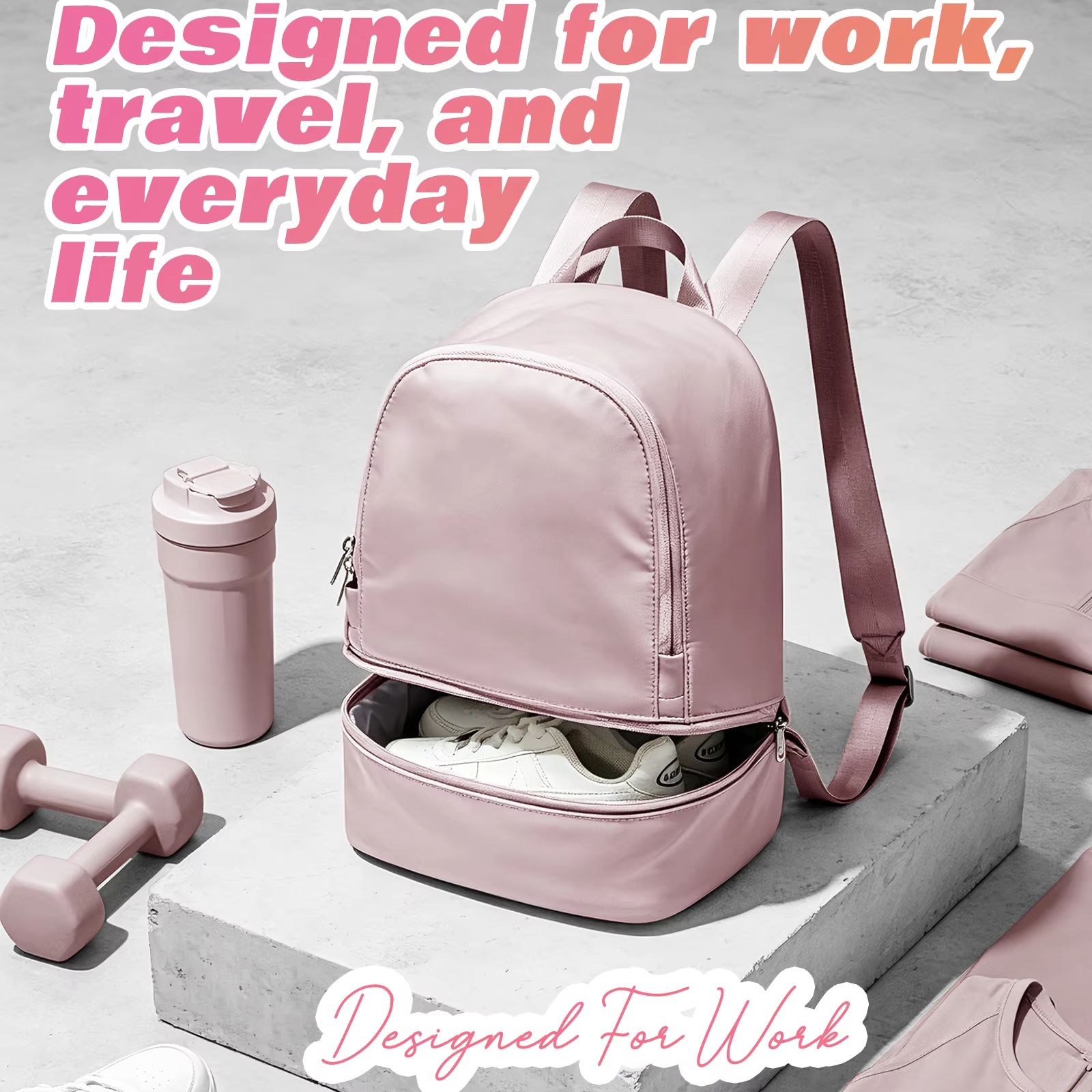 Women'S Fashion Backpack - กระเป๋าสำหรับผู้หญิง, กระเป๋าเป้สะพายหลังกีฬาขนาดเล็กพร้อมช่องใส่รองเท้า, กระเป๋าเป้สะพายหลังสำหรับเดินทาง, กระเป๋าเป้สะพายหลังกันน้ำสำหรับออกกำลังกายสำหรับผู้หญิง, กระเป๋าเดินทาง