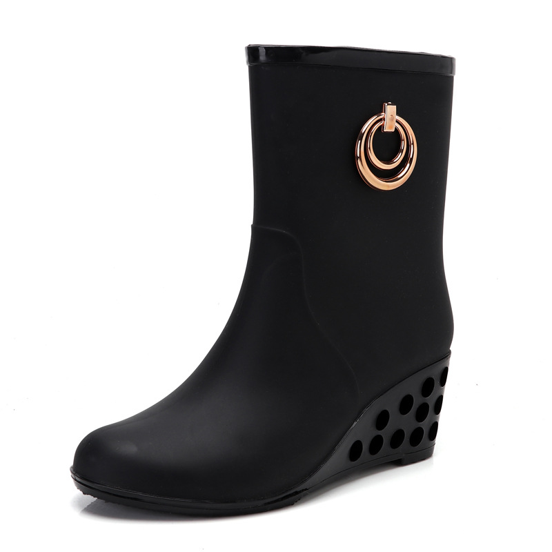 Women'S Fashion Gumboots - แฟชั่นส้นรองเท้าผู้หญิงPvc Gumbootsด้านข้างซิปกันน้ำรองเท้าน้ำกลางแจ้ง