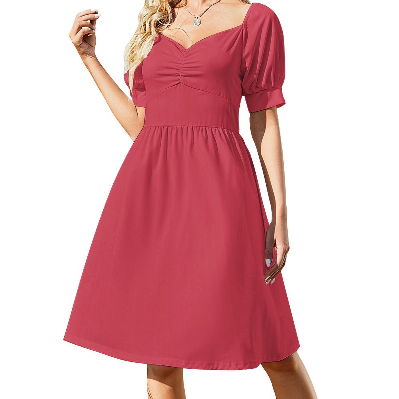 ชุดเดรสลายดอกไม้ปาปริก้าสำหรับ - Smocked Dress Women บทวิจารณ์และราคา