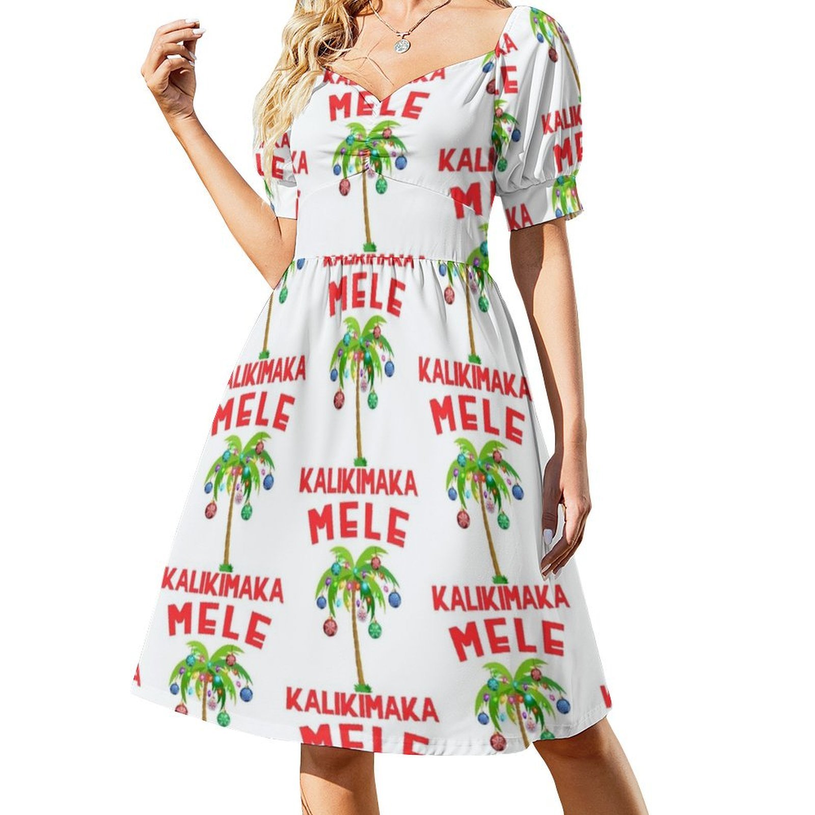 ชุดเดรสลายดอกไม้สไตล์ฮาวายสำหร - Smocked Dress Women บทวิจารณ์และราคา