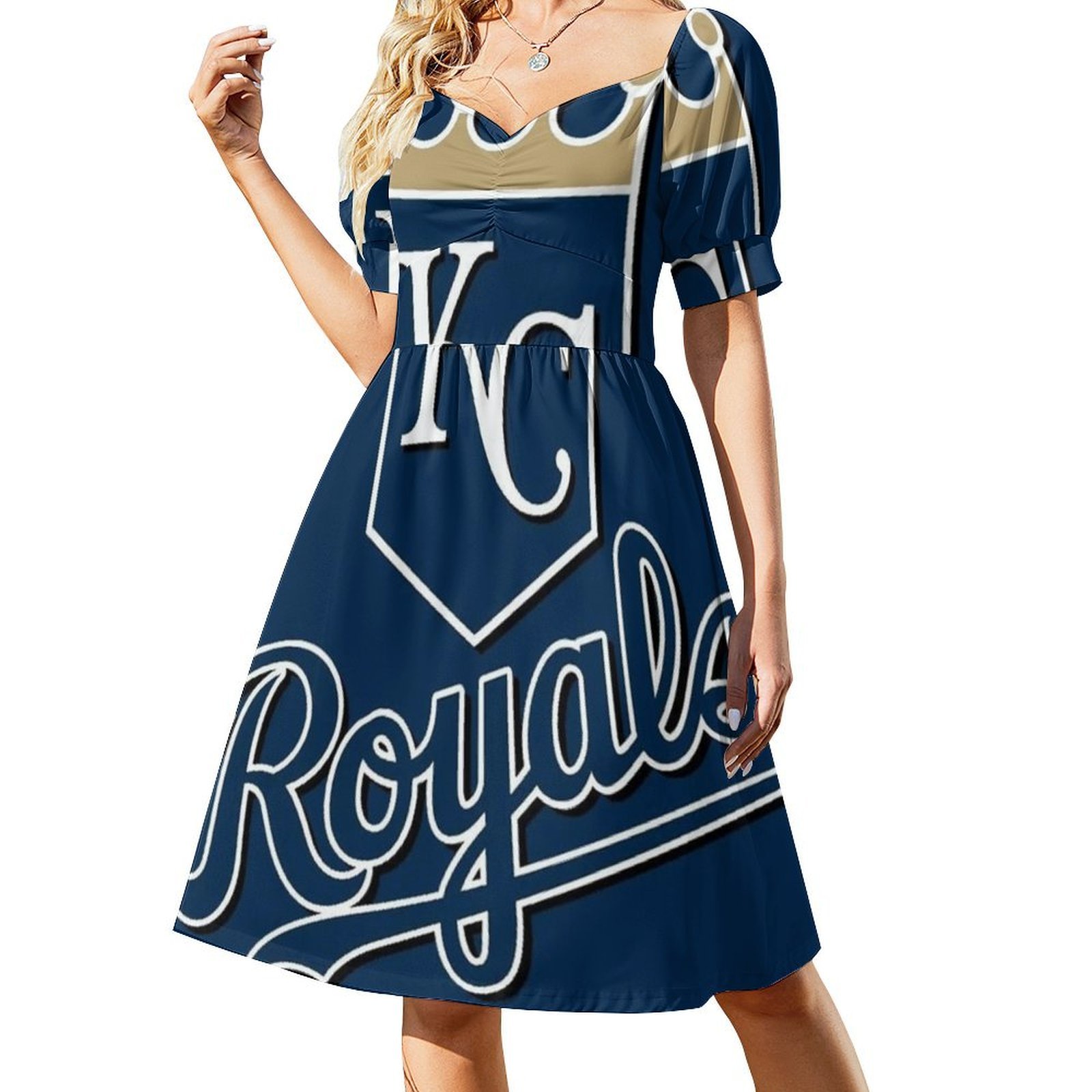 ชุดเดรสลายดอกไม้ Kc Royals สำห - Smocked Dress Women บทวิจารณ์และราคา
