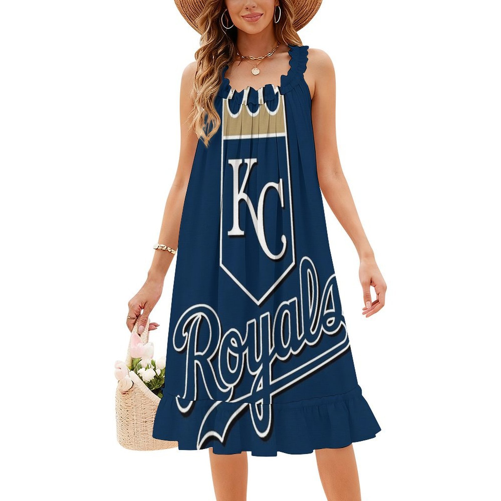 ชุดเดรสลายดอกไม้ Kc Royals สำห - Smocked Dress Women บทวิจารณ์และราคา