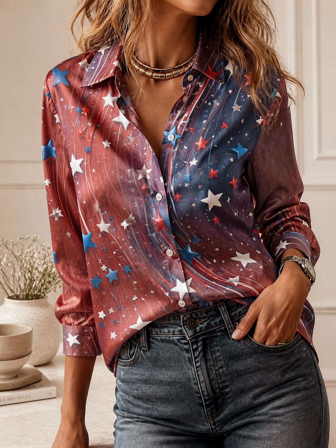 เสื้อคอปกแขนยาวสวยหรูสำหรับผู้ - Women Fashion Wear บทวิจารณ์และราคา