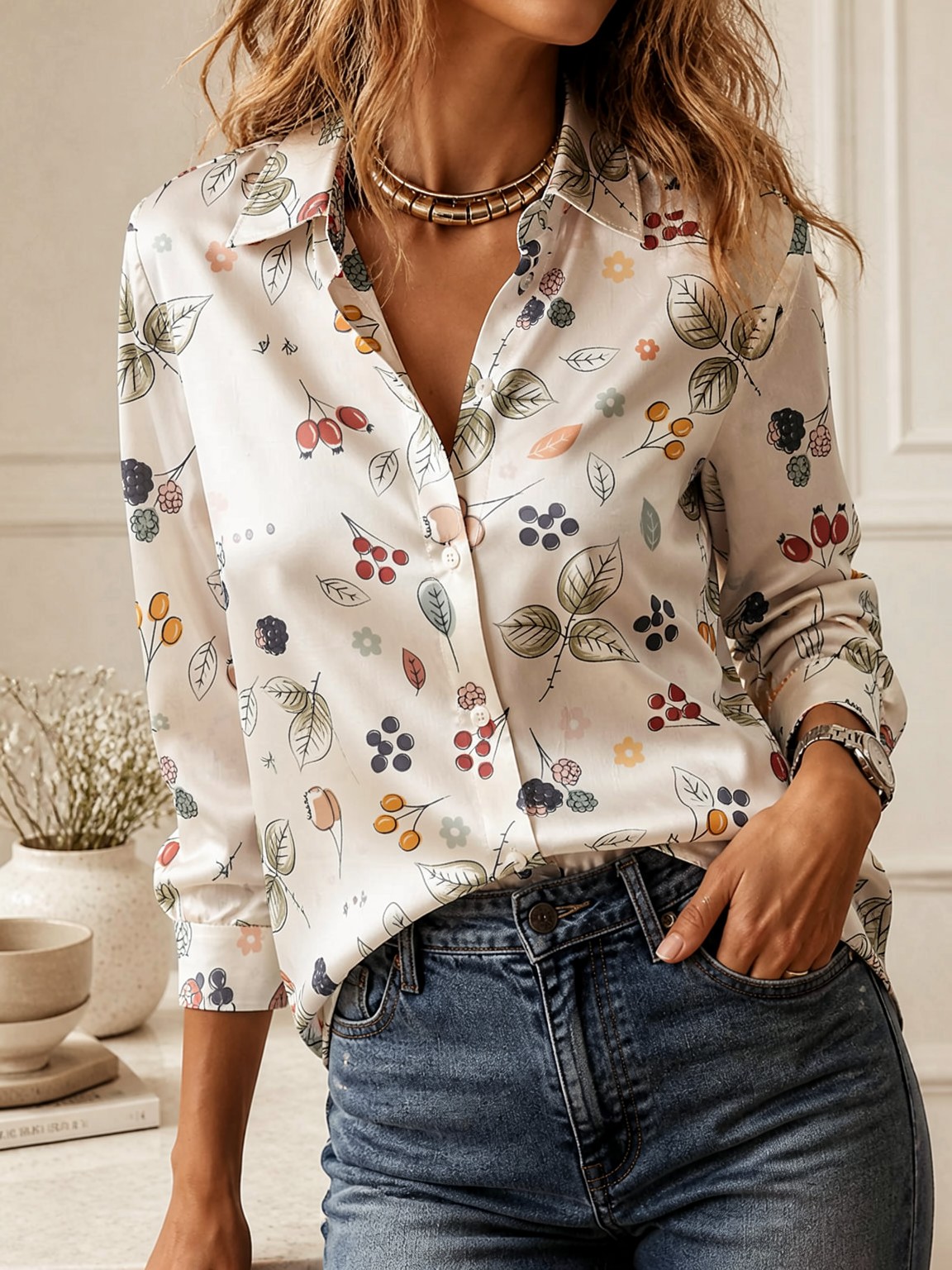 เสื้อคอปกแขนยาวสวยหรูสำหรับผู้ - Women Fashion Wear บทวิจารณ์และราคา