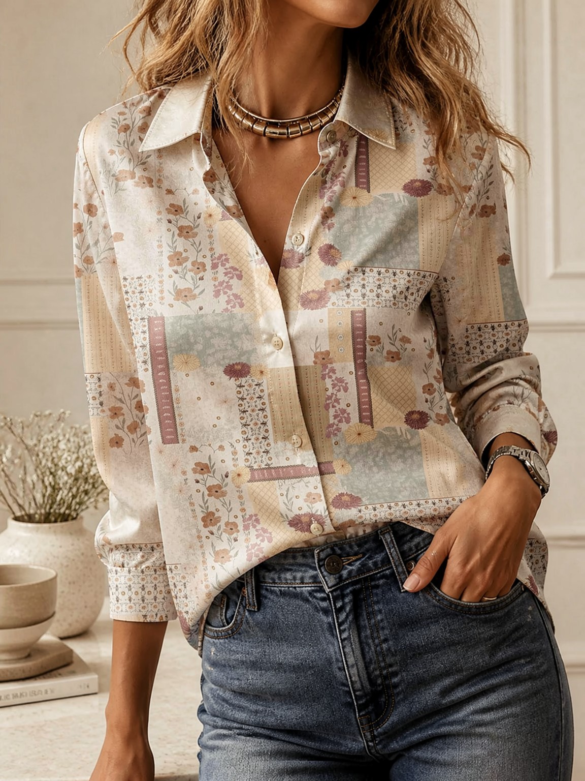 เสื้อคอปกแขนยาวสวยหรูสำหรับผู้ - Women Fashion Wear บทวิจารณ์และราคา