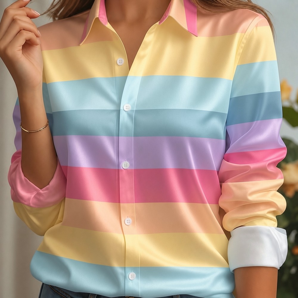 เสื้อเชิ้ตผู้หญิง ปกผ้าซาติน ล - Women Fashion Wear บทวิจารณ์และราคา