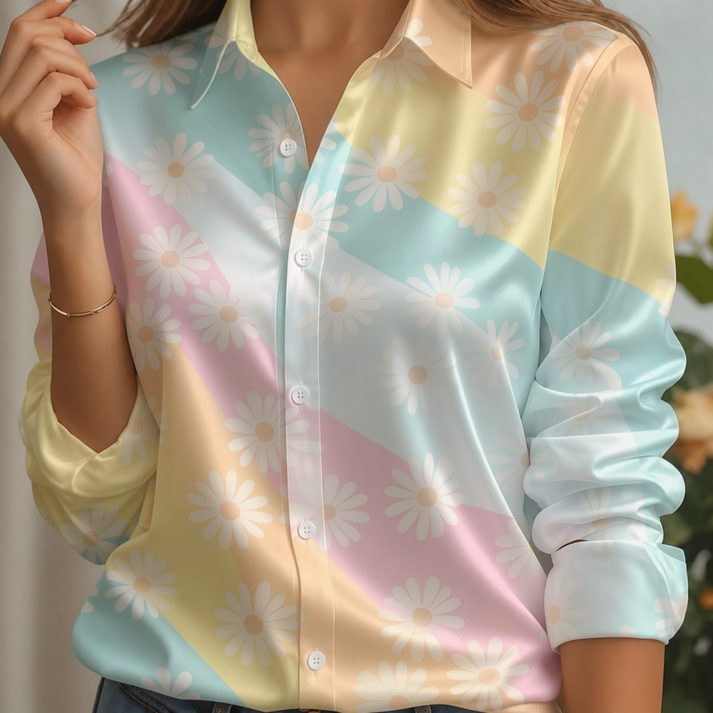 เสื้อเชิ้ตผู้หญิง ปกผ้าซาติน ล - Women Fashion Wear บทวิจารณ์และราคา