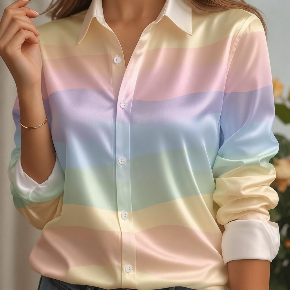 เสื้อเชิ้ตผู้หญิง ปกผ้าซาติน ล - Women Fashion Wear บทวิจารณ์และราคา