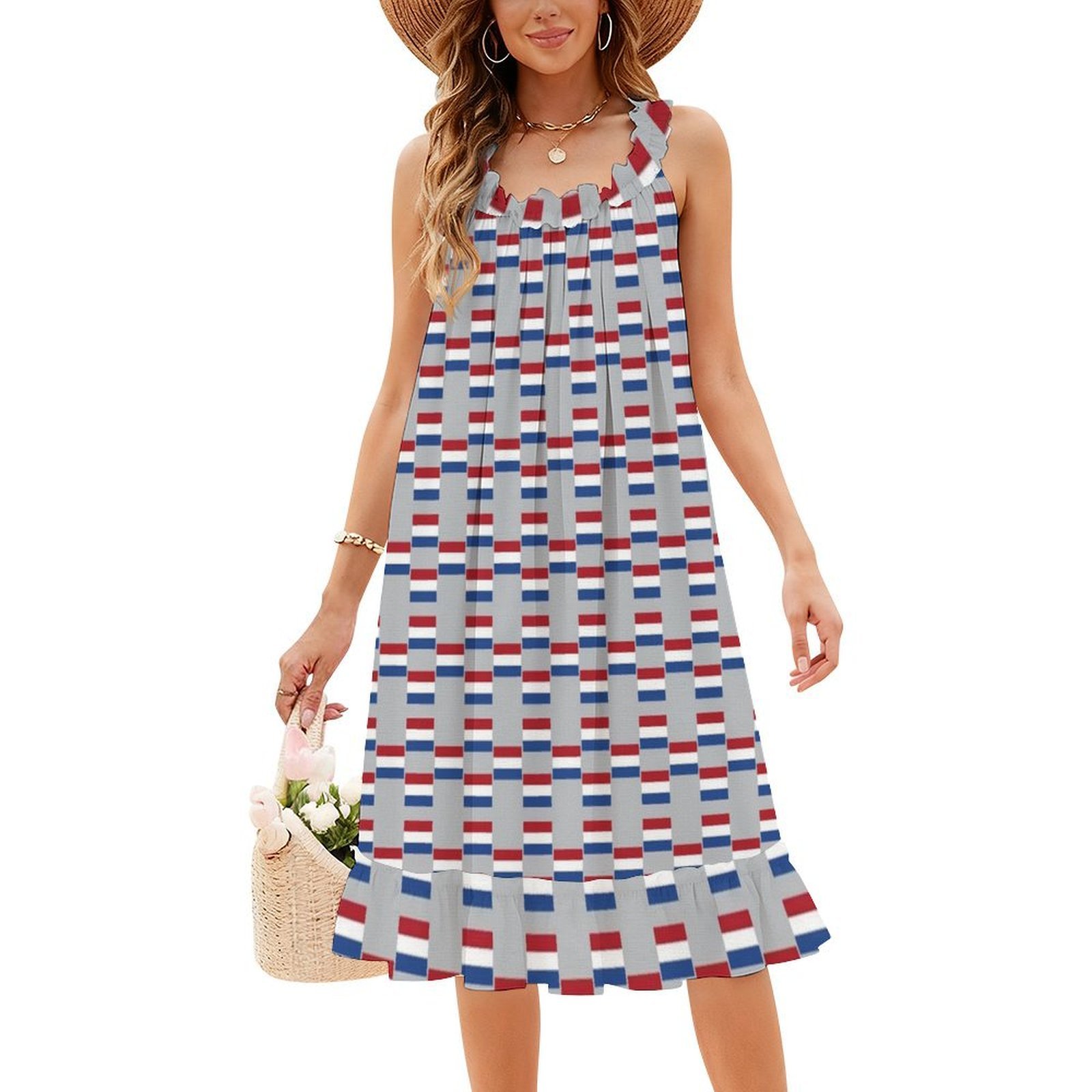 ชุดเดรสลายธงชาติเนเธอร์แลนด์ ส - Smocked Dress Women บทวิจารณ์และราคา