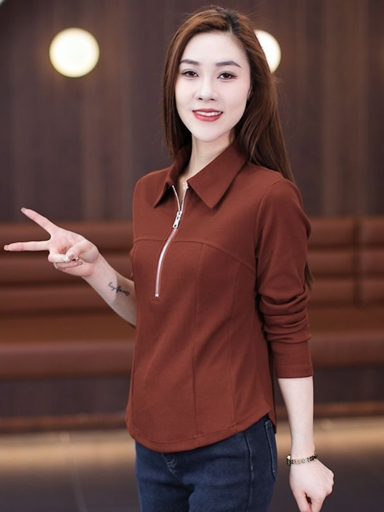 เสื้อยืดคอโปโลแขนยาวทรงเข้ารูป - Women'S Fashion Petite บทวิจารณ์และราคา