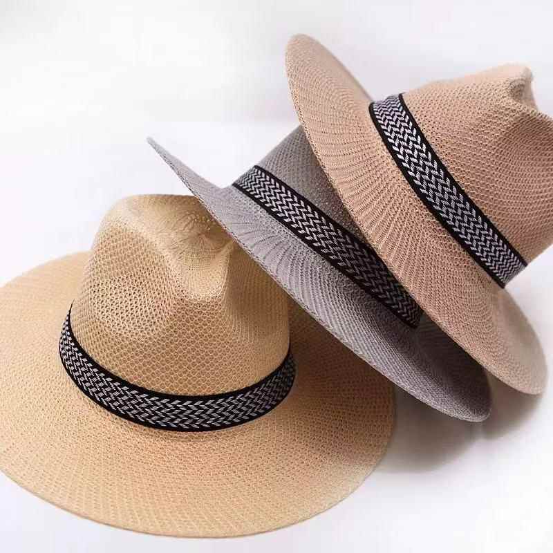 หมวกฟางปีกกว้างสำหรับผู้ชาย ป้ - Straw Hat Summer บทวิจารณ์และราคา