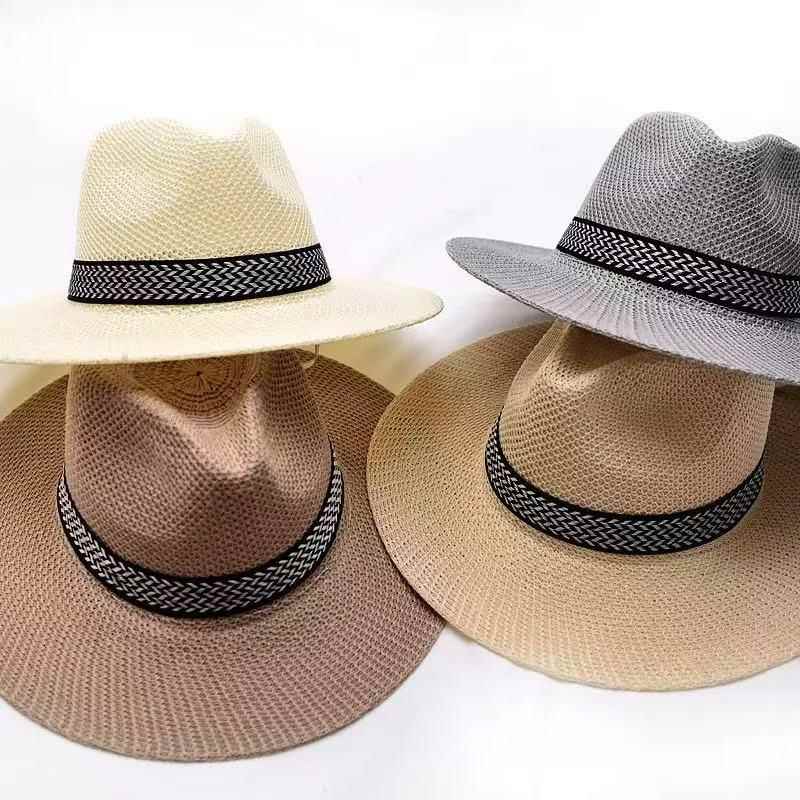 หมวกฟางปีกกว้างสำหรับผู้ชาย ป้ - Straw Hat Summer บทวิจารณ์และราคา