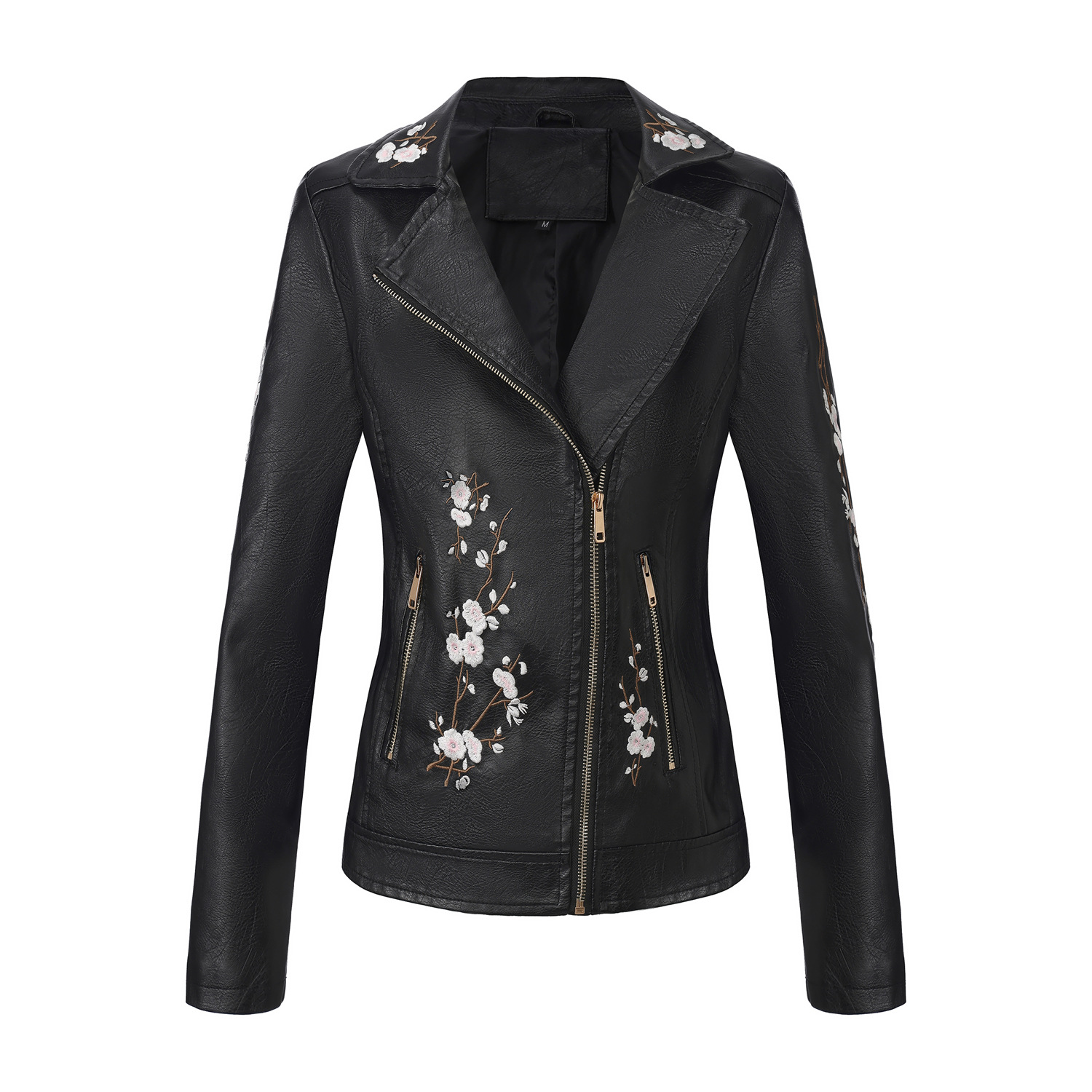 เสื้อแจ็คเก็ตหนังปักลายแฟชั่นย - Women'S Fashion Quilted Jacket บทวิจารณ์และราคา