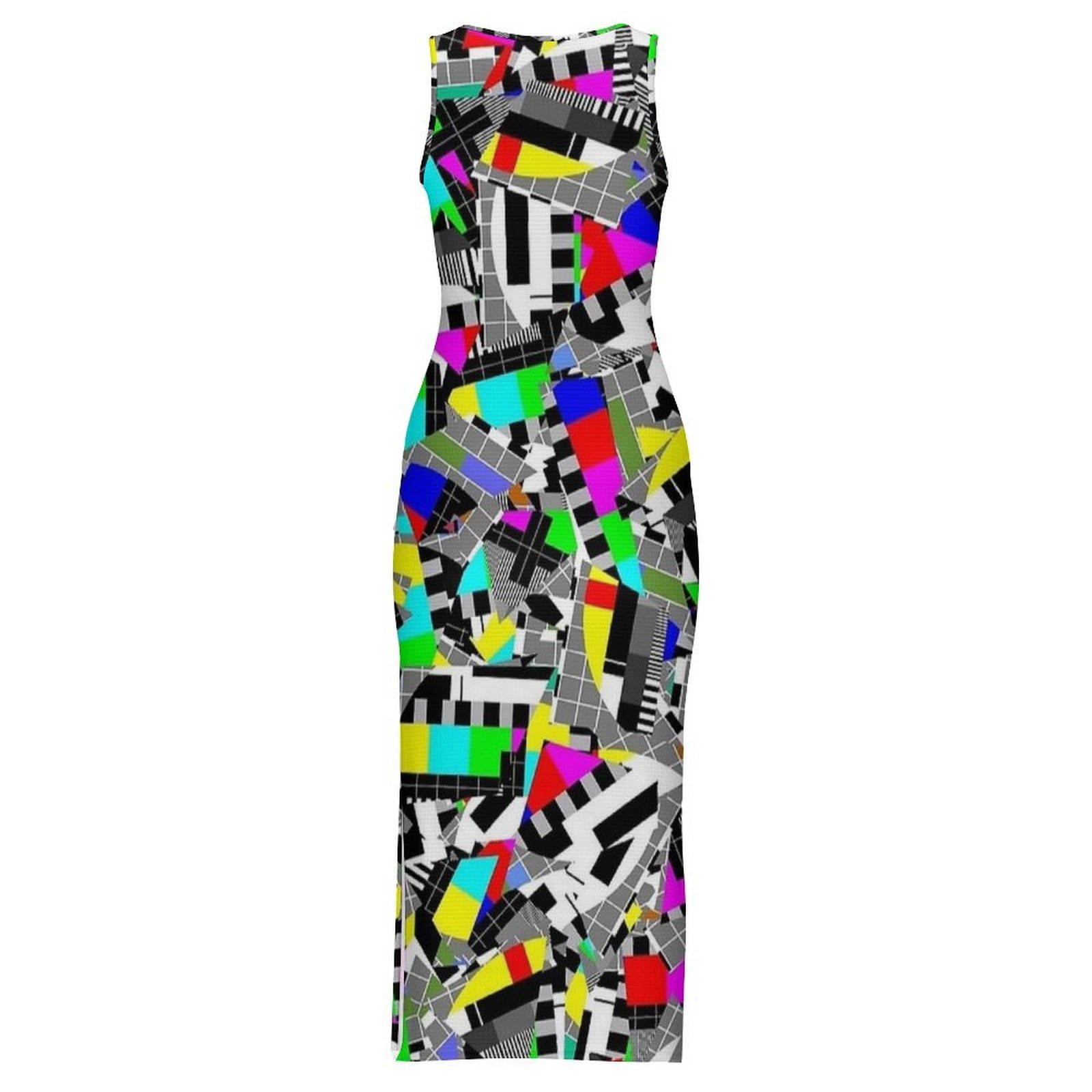 เดรสพิมพ์ลายภาพทดสอบทีวีสไตล์เ - Women'S Fashion Dresses Images บทวิจารณ์และราคา