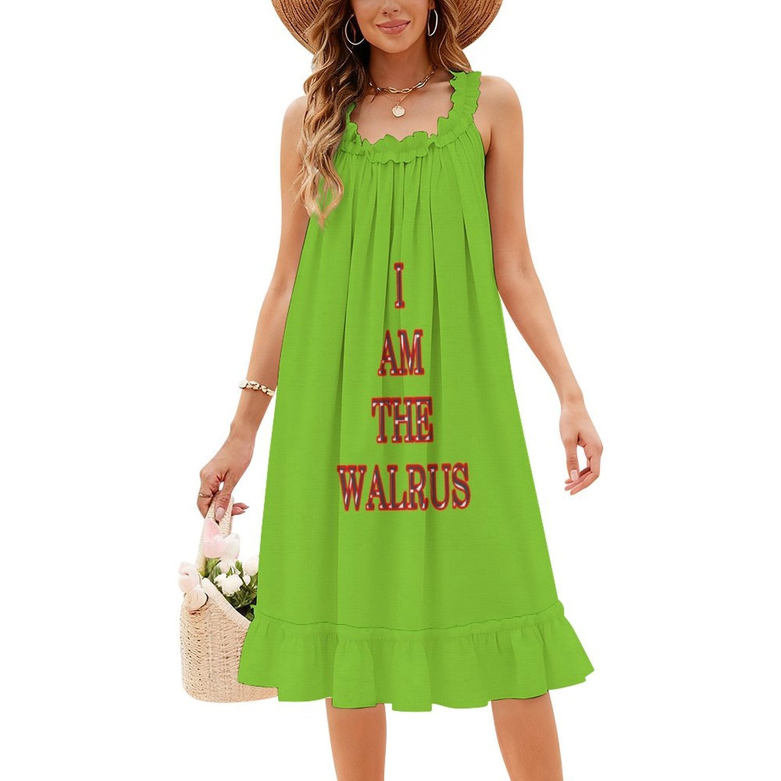 ชุดเดรสลายดอกไม้ I Am The Walr - Smocked Dress Women บทวิจารณ์และราคา