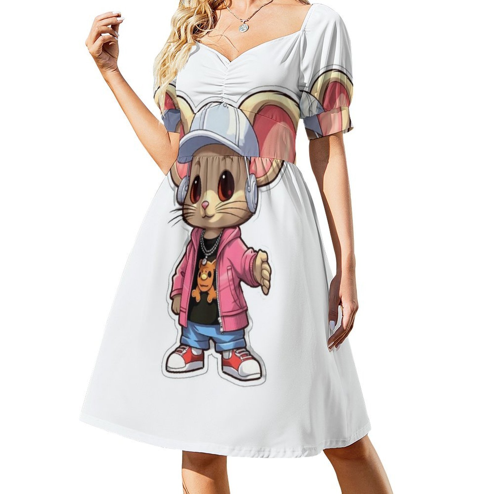 ชุดเดรสลายดอกไม้สไตล์ Kpop Hip - Smocked Dress Women บทวิจารณ์และราคา