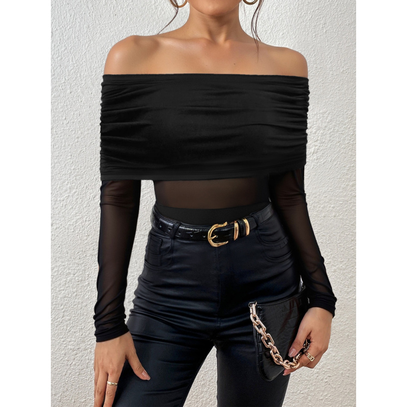 เสื้อยืดแขนยาวแบบเปิดไหล่สำหรั - Off Shoulder Top บทวิจารณ์และราคา