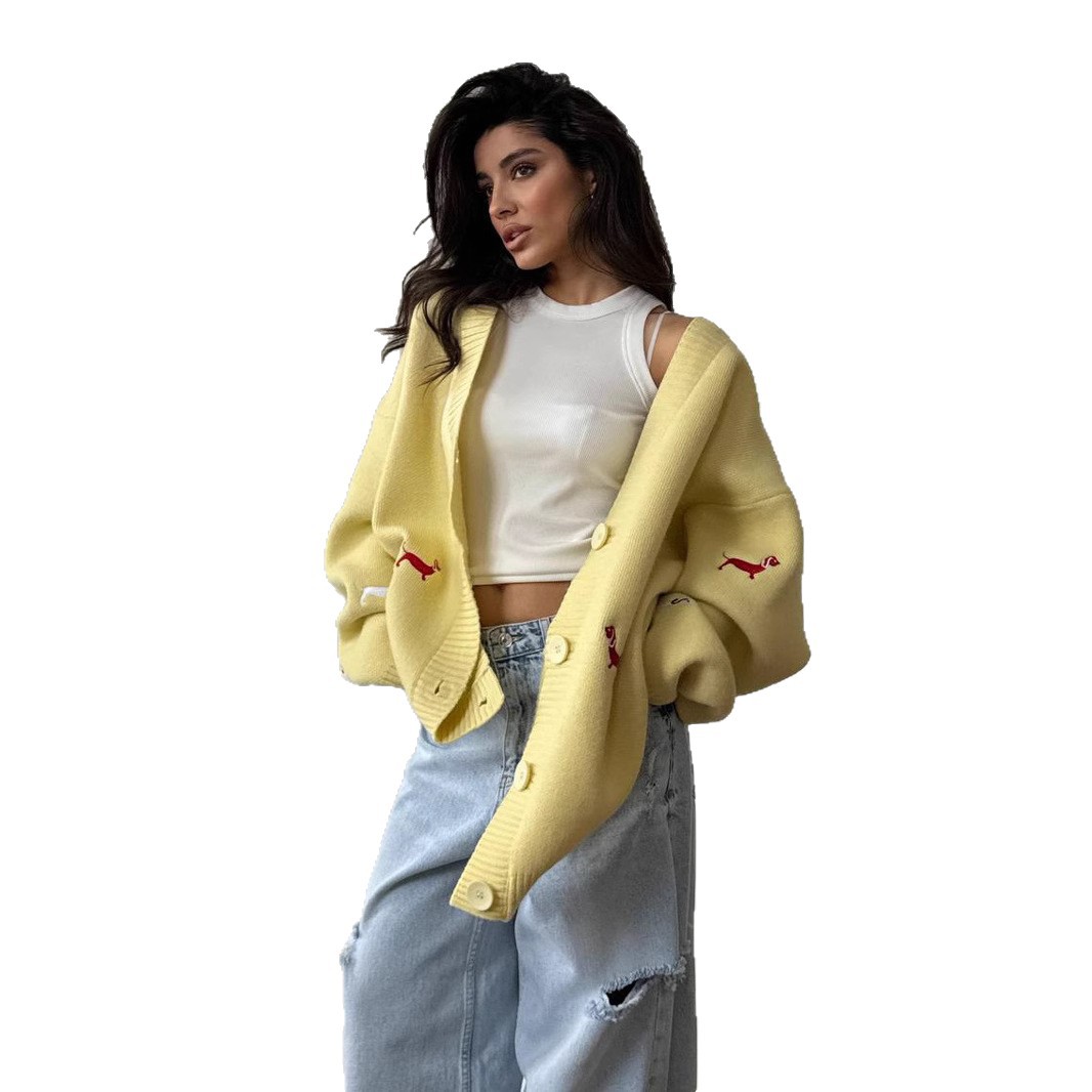 เสื้อคาร์ดิแกนปักลายสุนัขพันธุ - Women'S Fashion Quilted Jacket บทวิจารณ์และราคา