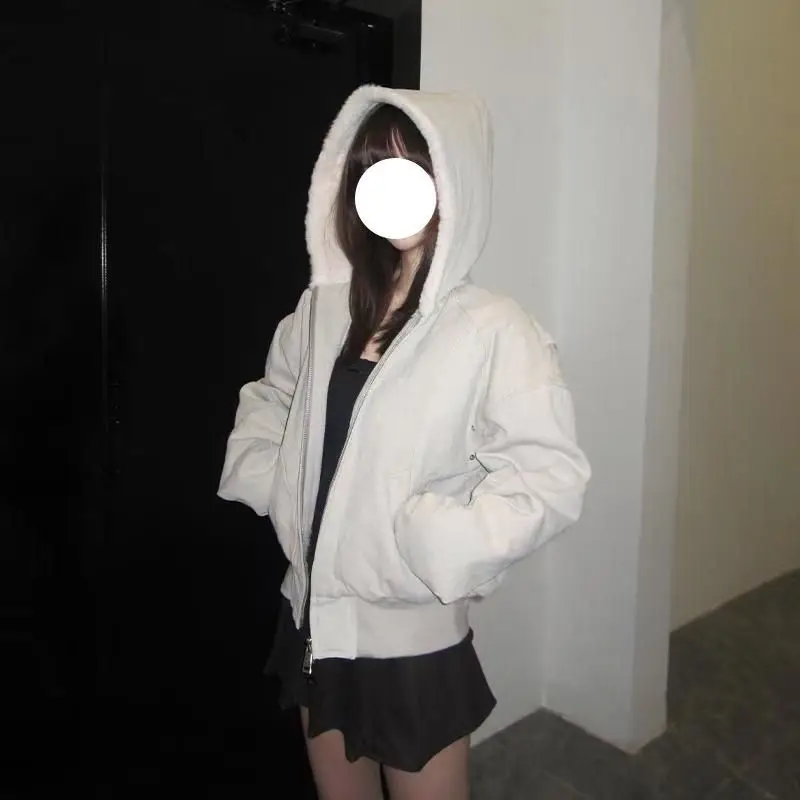 เสื้อแจ็คเก็ตฮู้ดดี้บุขนแกะสีก - Women'S Fashion Quilted Jacket บทวิจารณ์และราคา